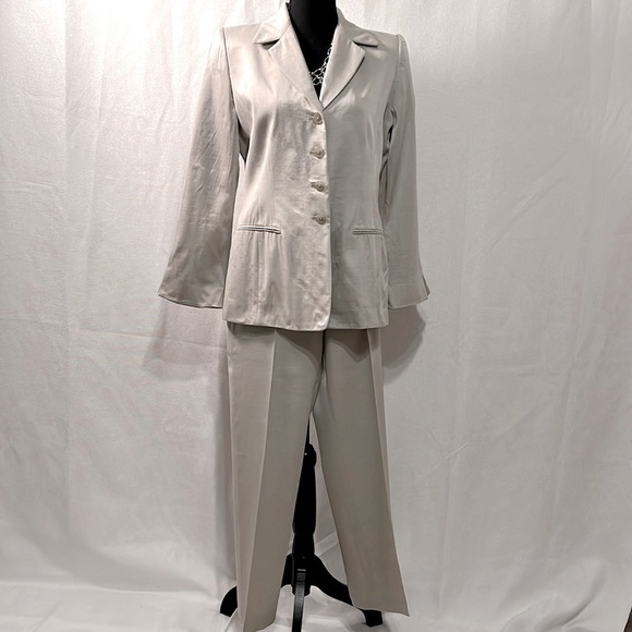 Ellen Tracy Linda Allard silk blend 80’s Y2K vintage wedding 2pc pantsuit. PM - Picture 1 of 11